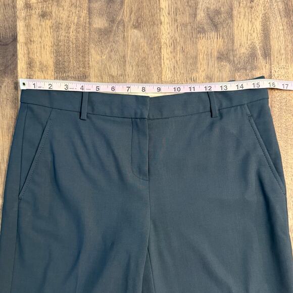 Theory Brand Women’s Wool Mid Rise Flare Dress Pants Gray Office Commute Size 6 - Picture 5 of 10